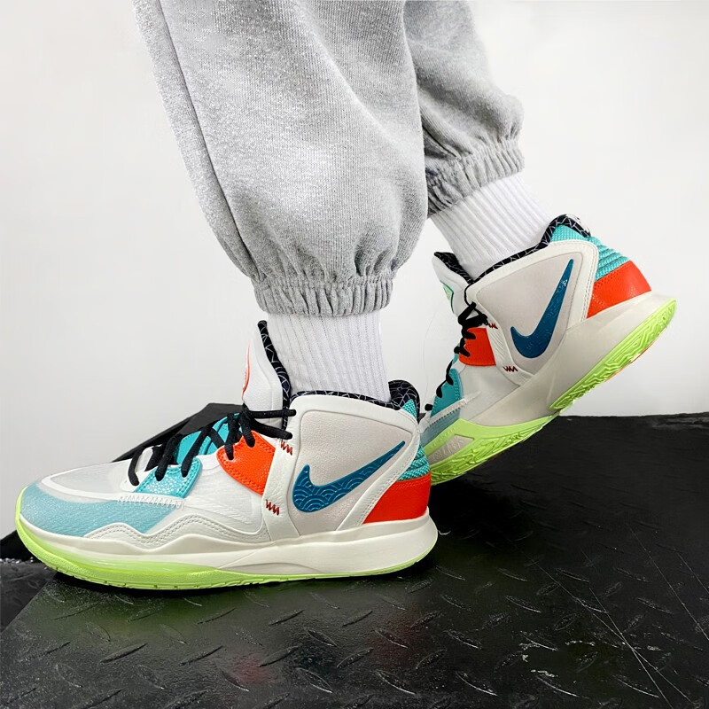 潮 耐克 nike kyrie 8 欧文8男鞋蓝紫色米绿色白绿黑银彩色拼接运动