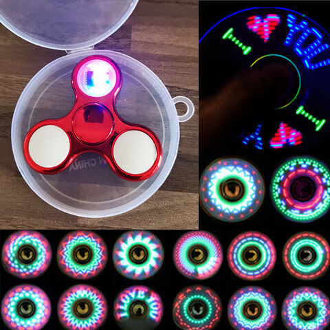 闪光指尖陀螺手指陀螺发光炫酷夜光表白炫彩黑科技减压玩具 3叶发光款