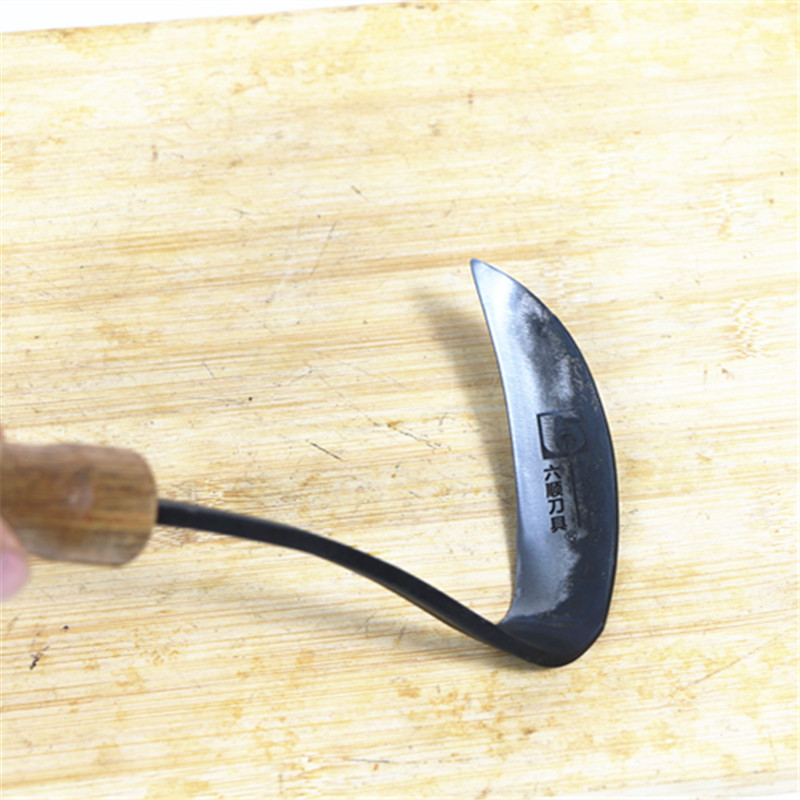 割韭菜专用小镰刀小号割刀子除草月牙锄迷你家用工具挖野菜蔬菜刀-科