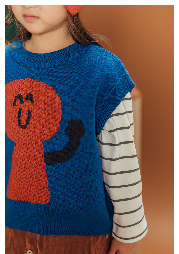 Papapapa Autumn Winter Baby Boys and Girls Knitted Pullover Sweater Vest Children's Purple 100 cm 26
