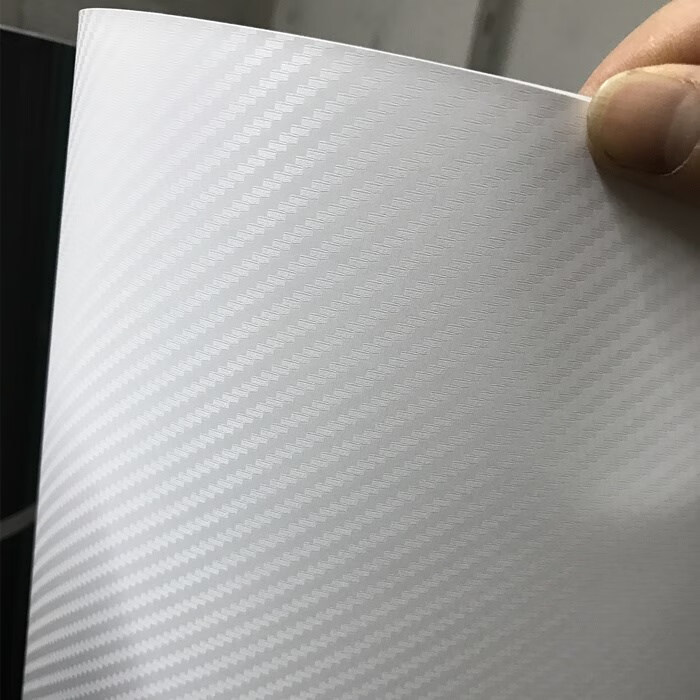 汽车白色贴膜车顶膜透明车膜亚光白珍珠白碳纤维改色膜碳纤白导气槽15