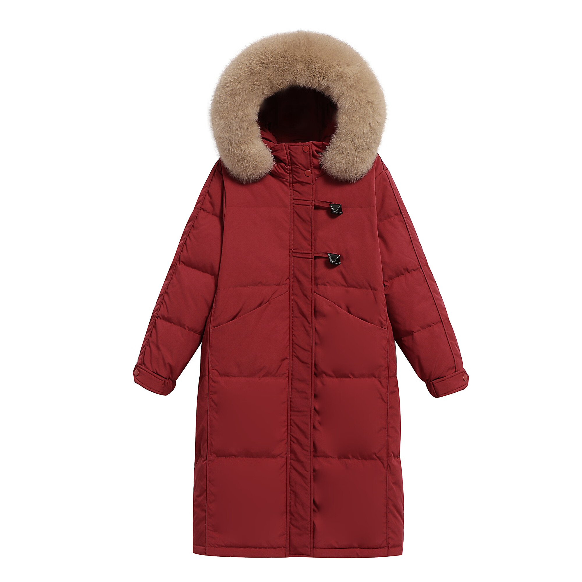 【反季清仓】南极人羽绒服女中长款女2021年新款冬过膝大毛领白鸭绒