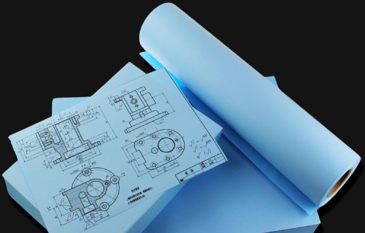 藍圖紙80克80ga4a3工程繪圖紙激光數碼打印紙雙面藍圖藍圖機80克a3500