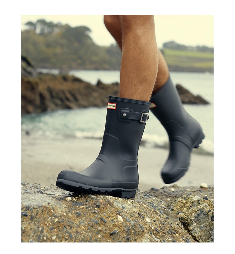 hunter英国惠灵顿雨鞋雨靴男时尚款外穿哑光显瘦防水防滑中短筒靴