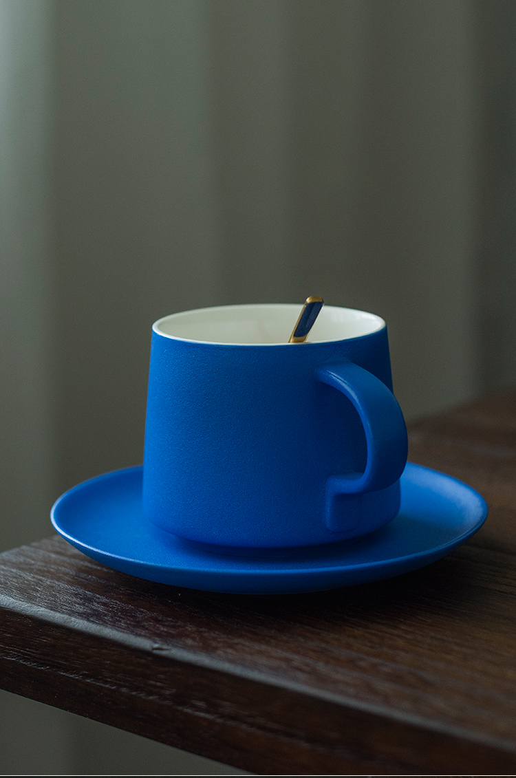 冲挂耳咖啡杯陶瓷拉花杯早餐牛奶杯水杯子定制克莱因蓝百川咖啡杯单杯