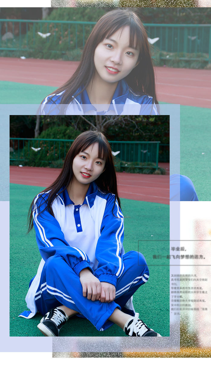 匆匆那年校服套装学院风大学生初高中生毕业班服韩版蓝白运动夏服短袖