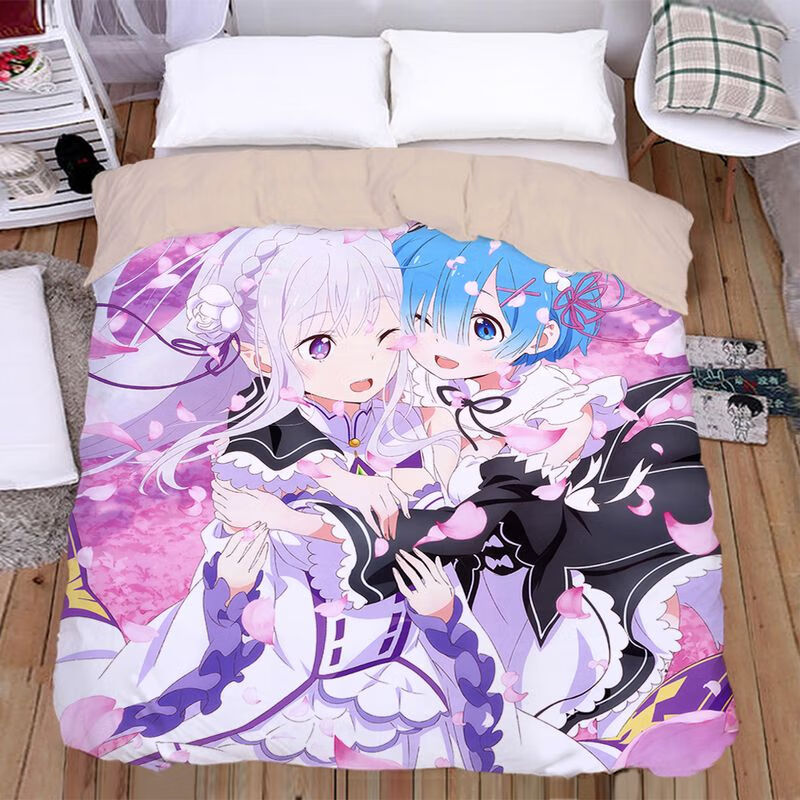 5米双人情侣2m美女生诺艾尔刻晴加藤惠伊蕾娜 茶色 狂三 被套 220*240