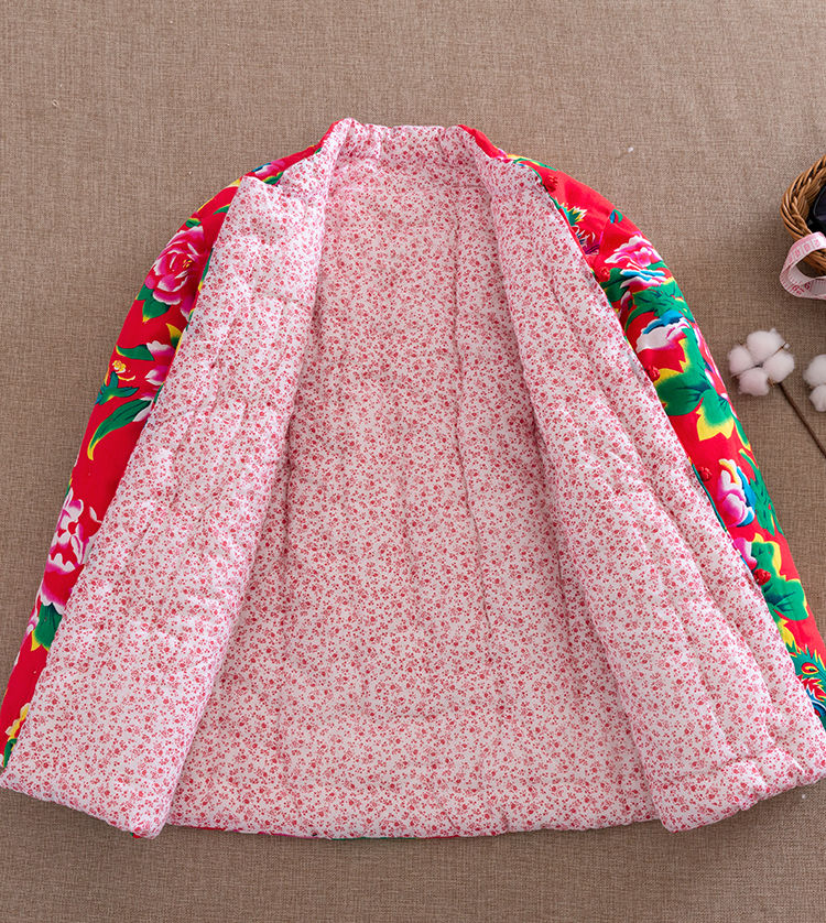 新款上新东北大花布棉袄女纯棉花民族风花棉衣上装棉服外套加厚保暖冬