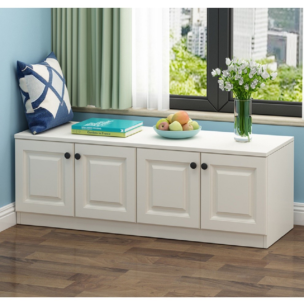 宝彩飘窗柜地柜自由组合收纳柜子可坐落地窗台柜矮柜阳台柜储物柜定制