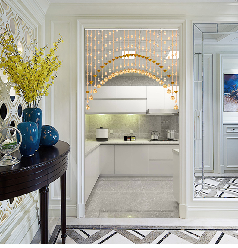 水晶门帘珠帘客厅半帘珠帘水晶帘子卫生间卧室客餐厅隔断帘玄关过道免