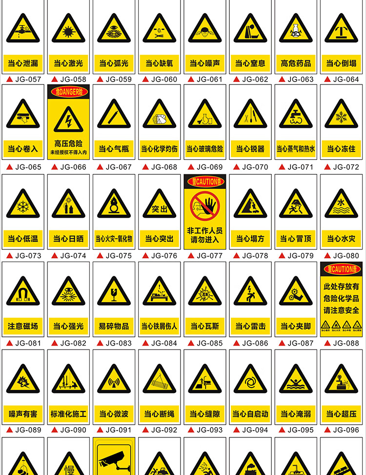 标语 危险标志警告标识安全标识警示牌指示牌提示标牌车间标语消贴纸
