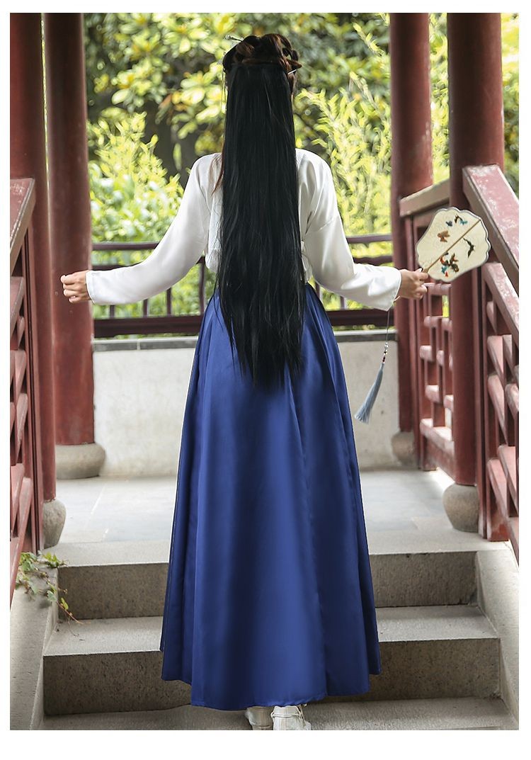 表兮古装汉服成人汉服女大成人中国风学生束腰古装春秋超仙淡雅侠客风