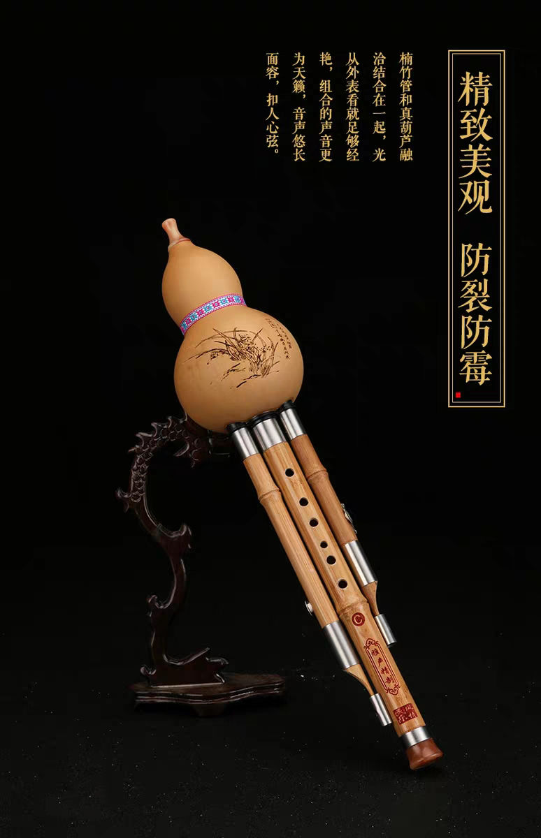 金丝楠竹演奏三音葫芦丝乐器c调降b调gf小d儿童学生初学乐器g调品含皮