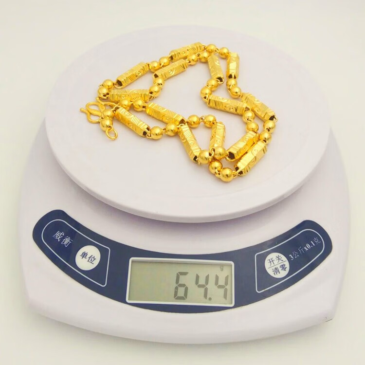 法柔妮老凤凰款 越南沙金项链男999黄金不掉色空心六角竹节男士镀金