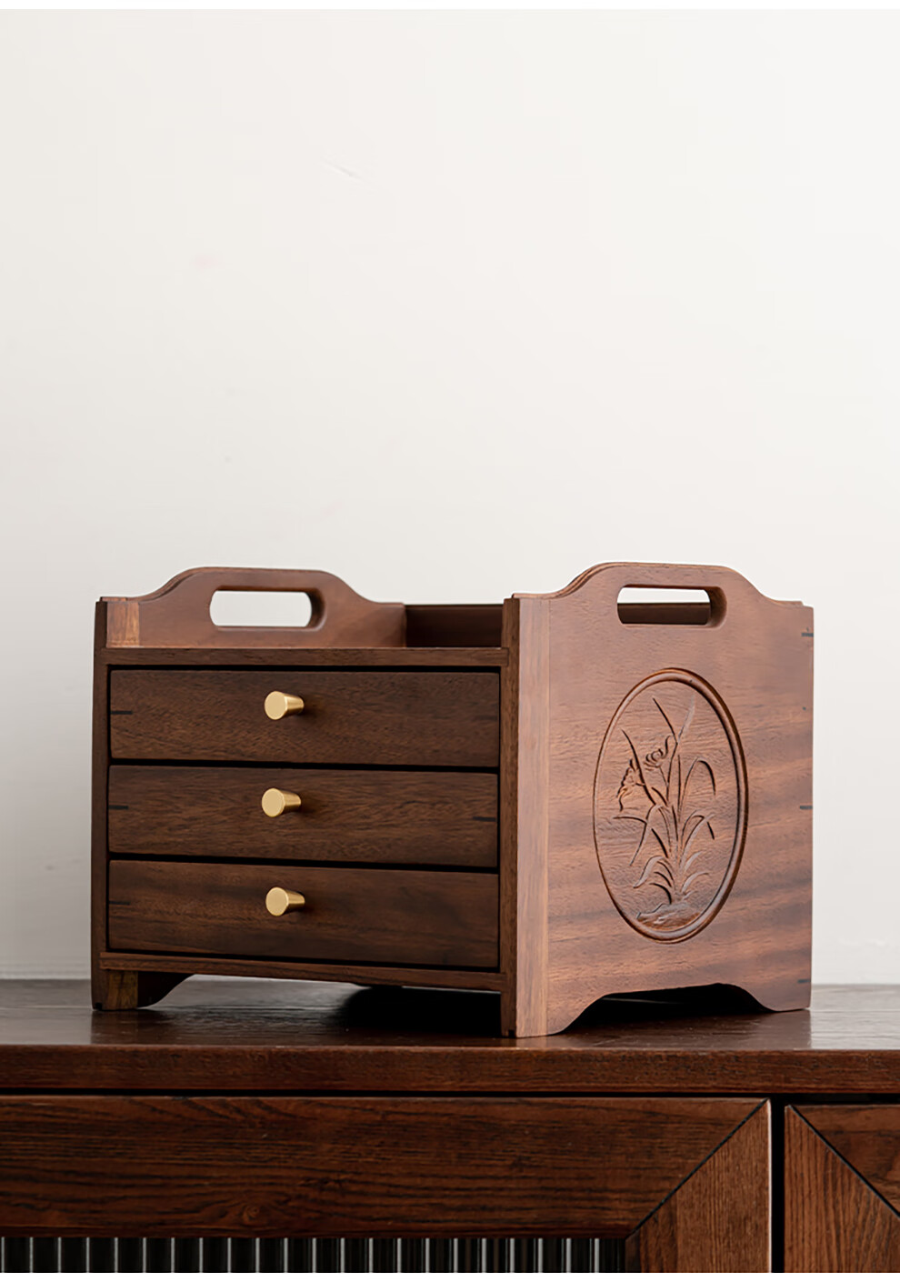 琦轩源胡桃木普洱茶盒实木茶饼收纳盒家用茶具零配件分撬赏茶盘茶道