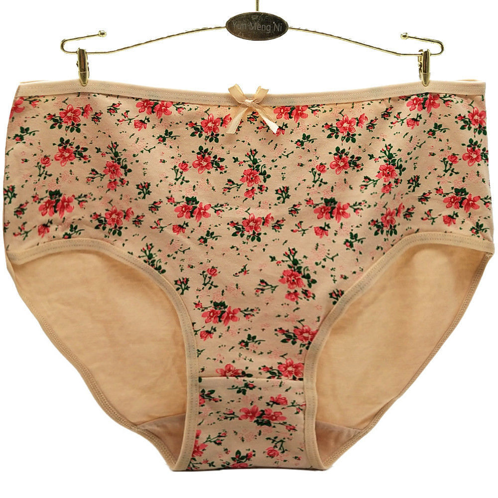 sondr3条装女士内裤印花中腰大码三角裤头大码200斤半包臀妈咪裤头 3