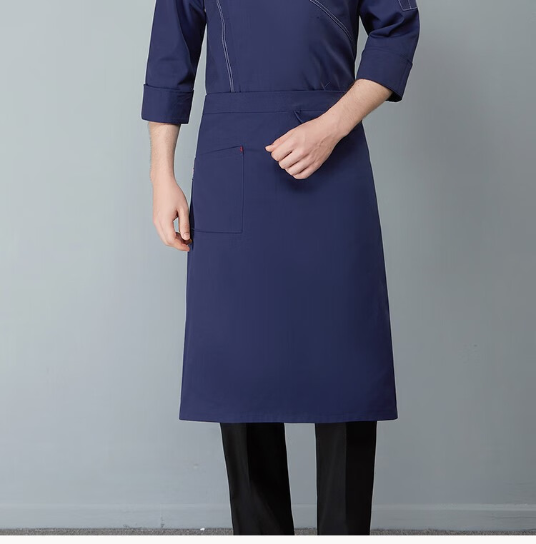 半身围裙厨师围裙半身短款半腰餐厅厨房半截围裙男女服务员防污定制印