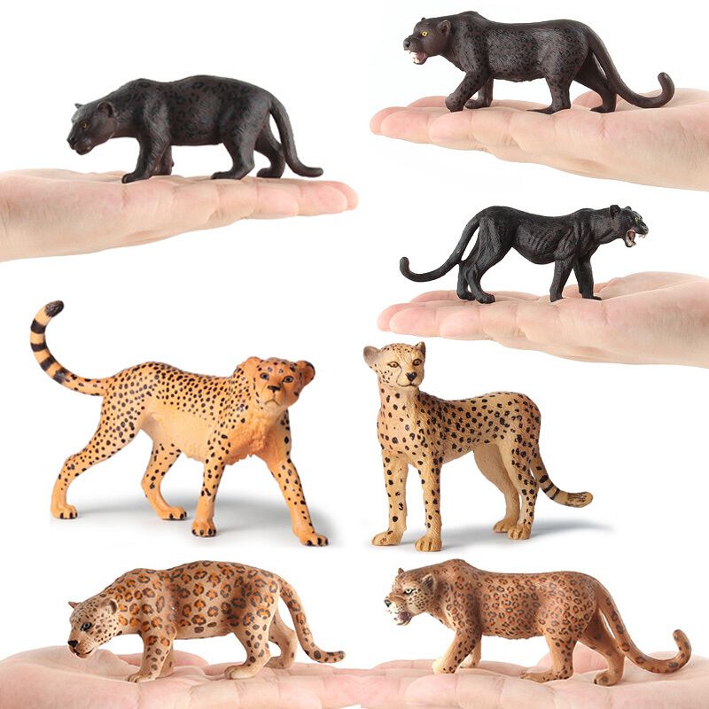 适用于仿真豹子玩具 模型非洲猎豹金钱豹花豹小豹雪豹黑豹塑料橡胶