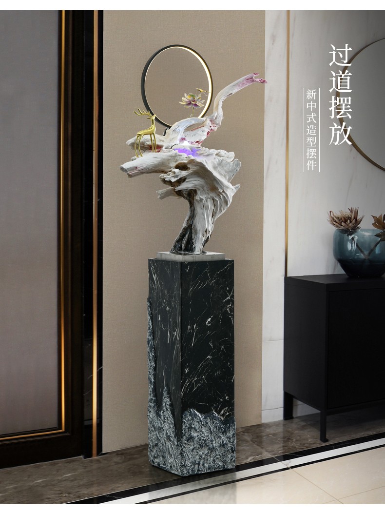 沐晴 流水摆件售楼处酒店大堂走廊大型落地艺术品样板房摆件现代别墅