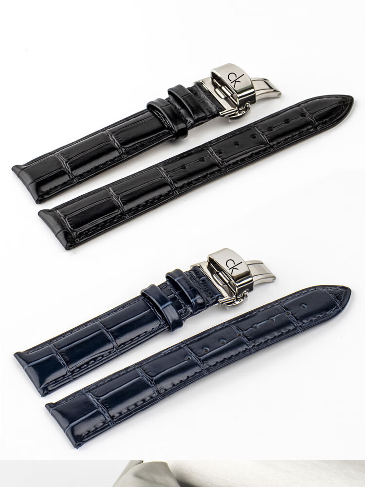 ck手表带真皮表带k2g236/211/k2m23原装款蝴蝶扣男女表链16/22mm 棕色