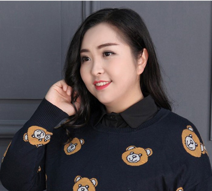 春秋季特大码棉马甲背心女假领子加肥加大胖妹妹200斤衬衫衣领04041