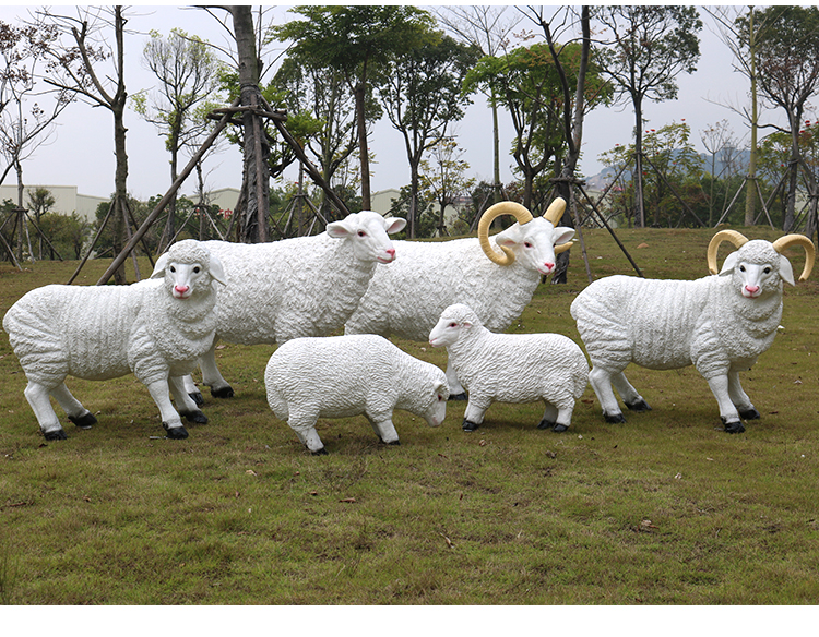 工匠时光仿真羊落地摆件庭院花园农场户外景观羊雕塑商场活动假山羊