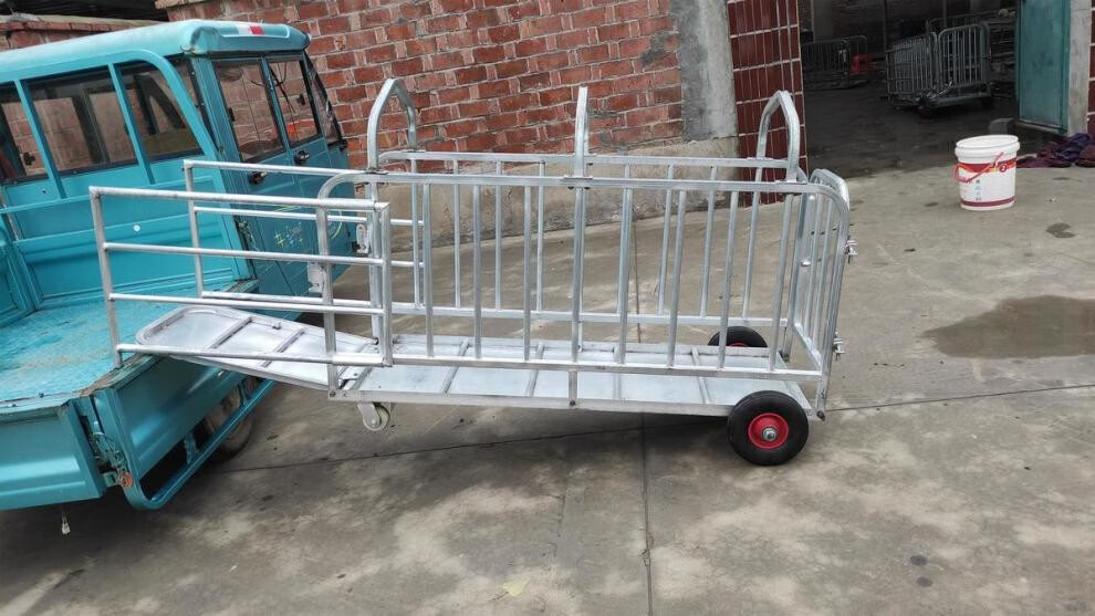 幻翎抓猪笼子卖猪笼上车款养殖装猪铁猪笼不锈钢带轮多功能装车猪笼