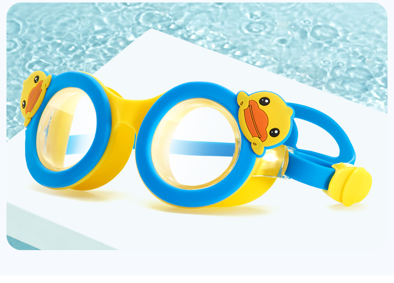 bduck小黄鸭儿童圆形小框泳镜2021款可爱卡通专业游泳镜防水防雾护目
