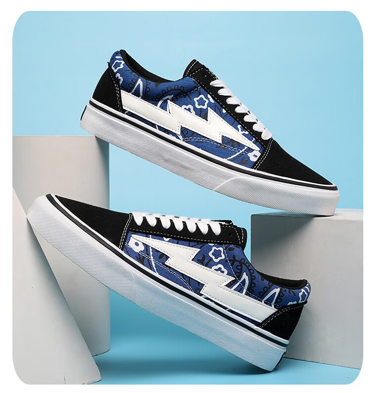 revenge x storm 复仇风暴火焰闪电鞋子男女款帆布鞋潮滑板鞋秋季