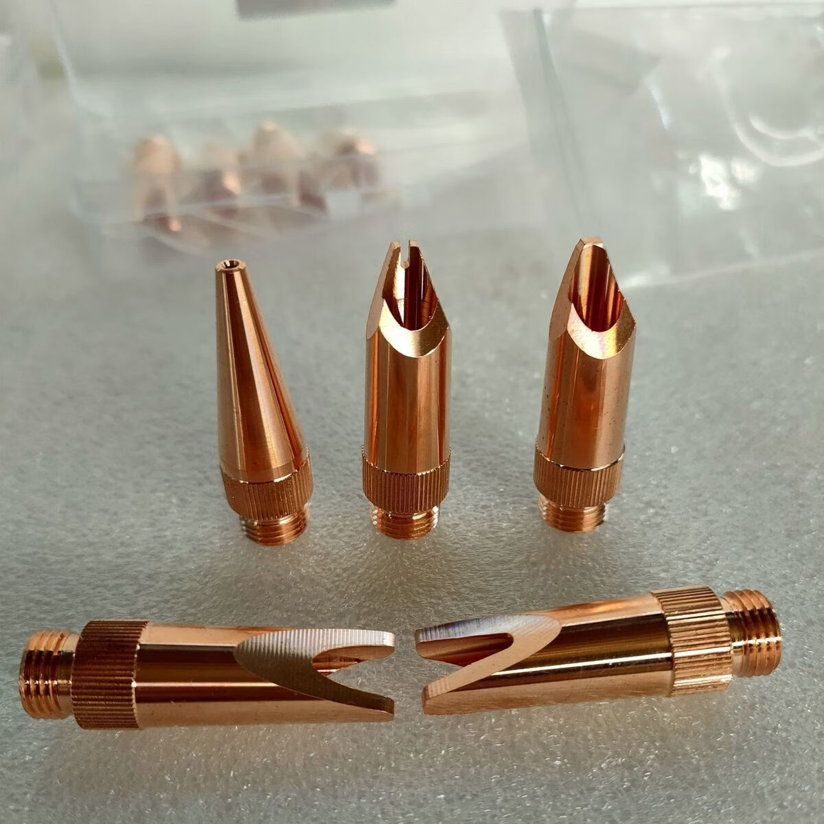 手持焊铜嘴麒麟激光焊机焊嘴手持焊接机铜嘴手持送丝焊接铜嘴定制 焊