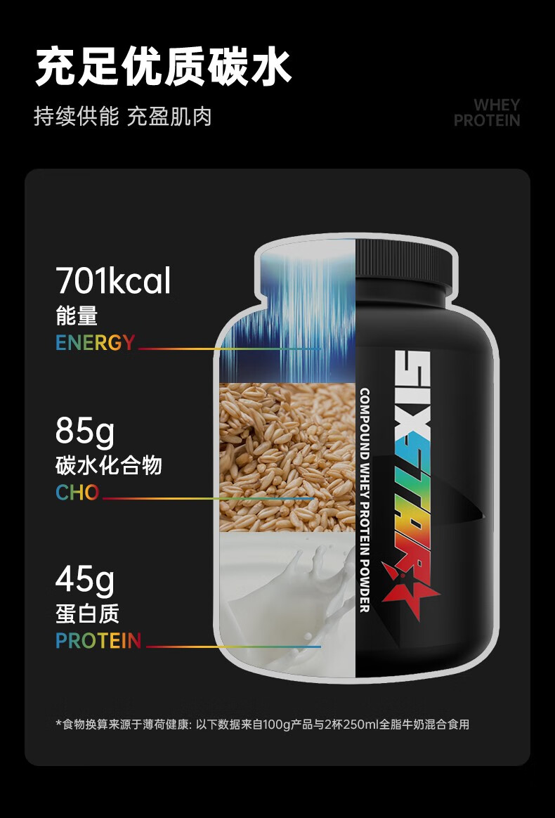 肌肉科技六星益生菌增肌粉乳清蛋白粉瘦人健身增肌营养粉增重男 生椰