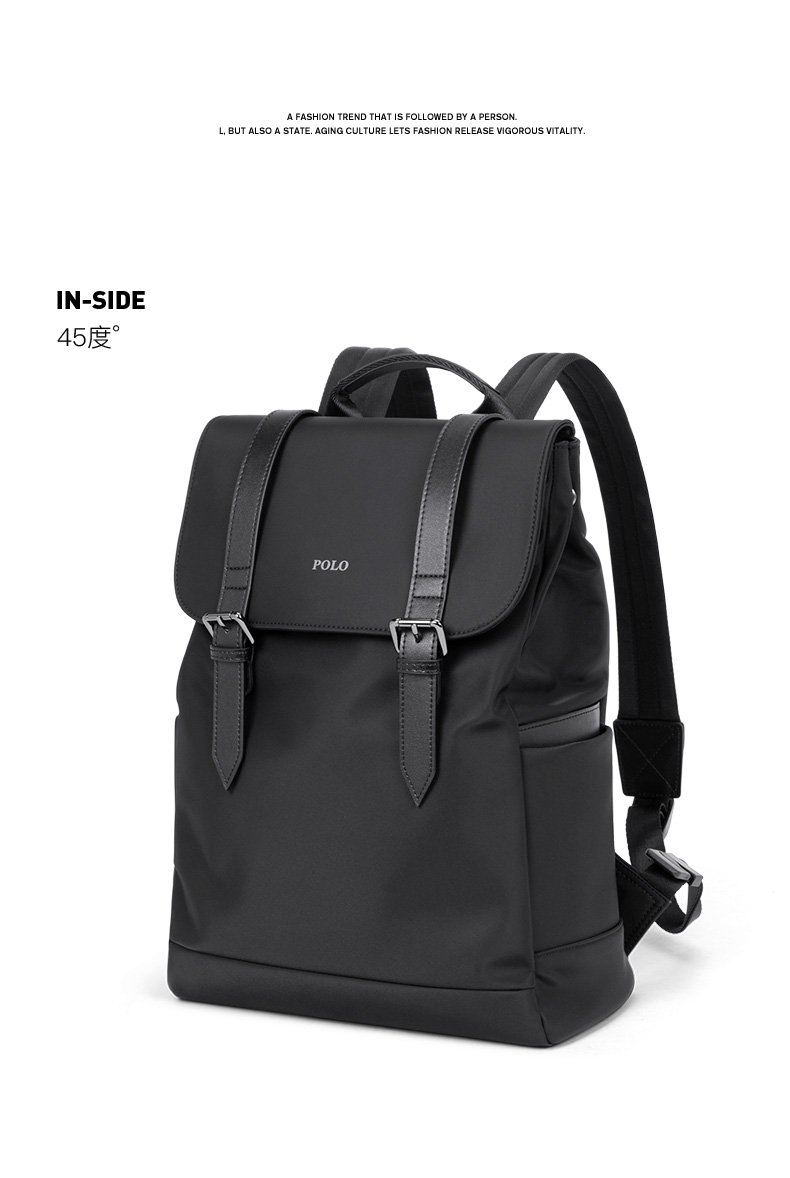 polo新款男士背包休闲商务电脑包大容量旅行双肩包轻便潮流大学生书包