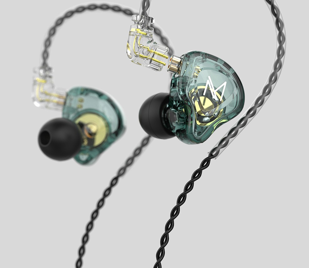 trnmt1单动圈耳机hifi发烧入耳式音乐手机流行重低音耳塞透明灰无麦