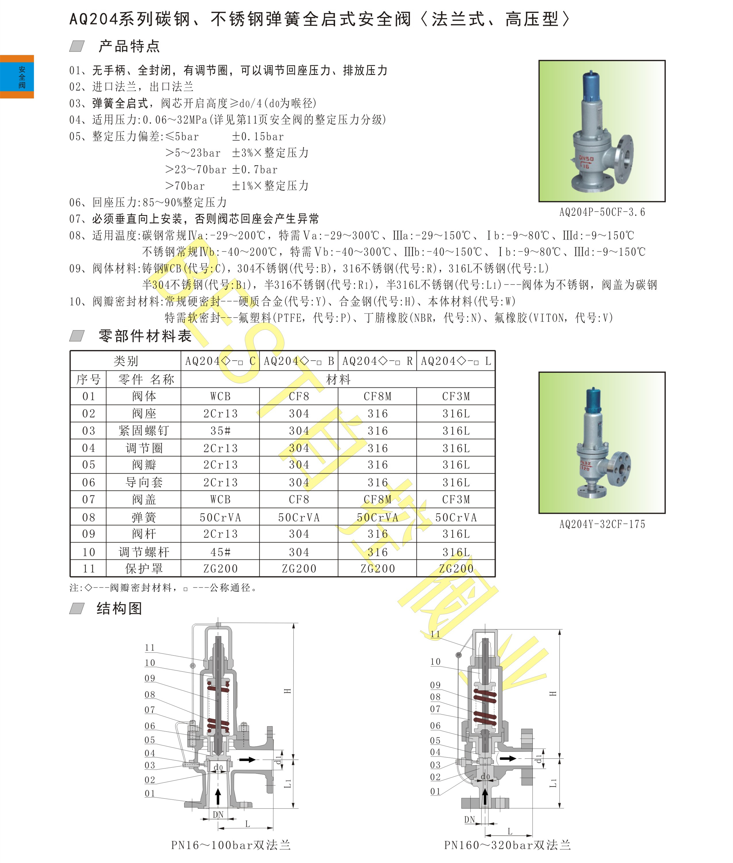 北四特安全阀aq204系列全封闭安全阀a42系列碳钢弹簧全启式安全阀高压