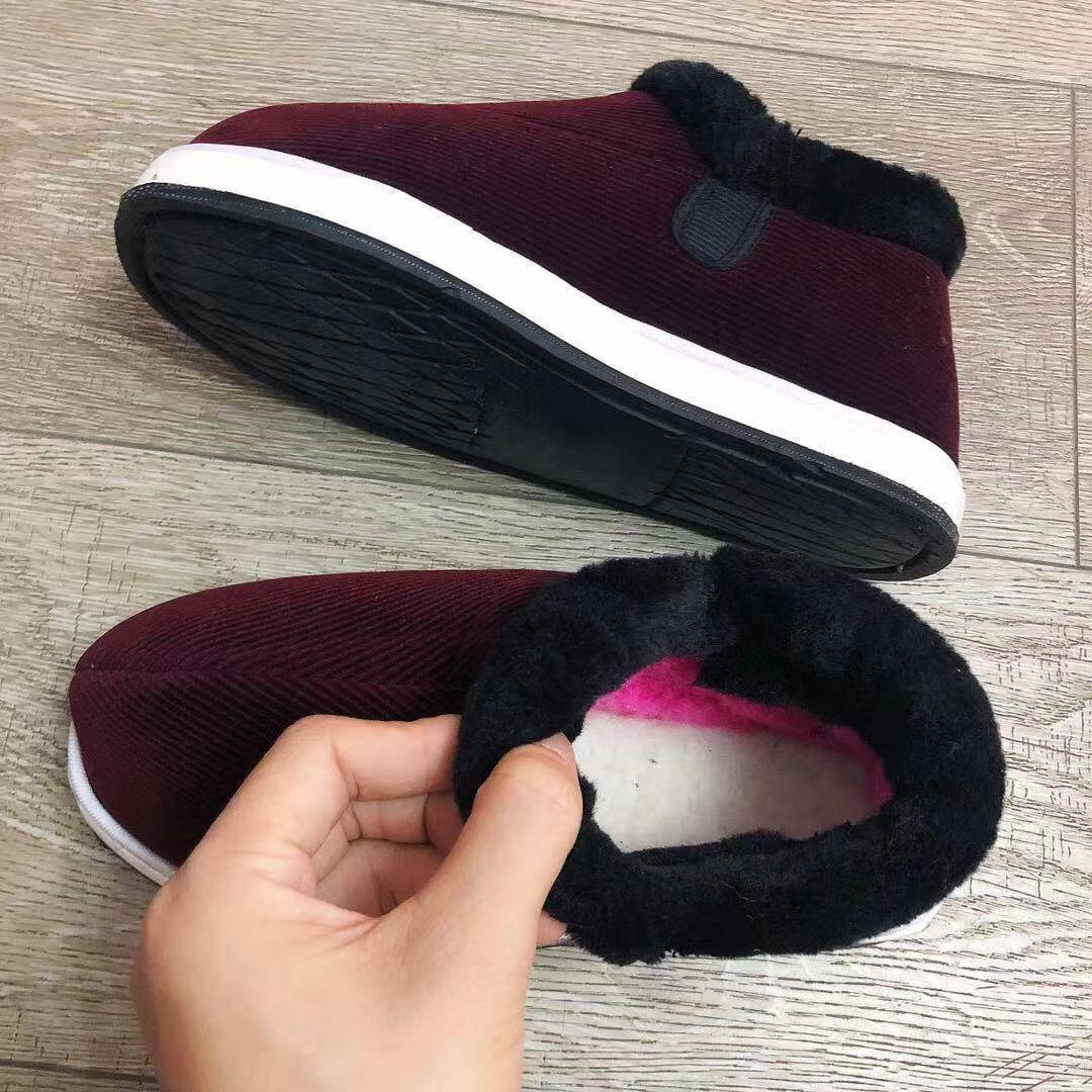 凯姿瑜窝窝鞋男冬季室内外男女湖南手工棉鞋中老年保暖加绒 千层拉链