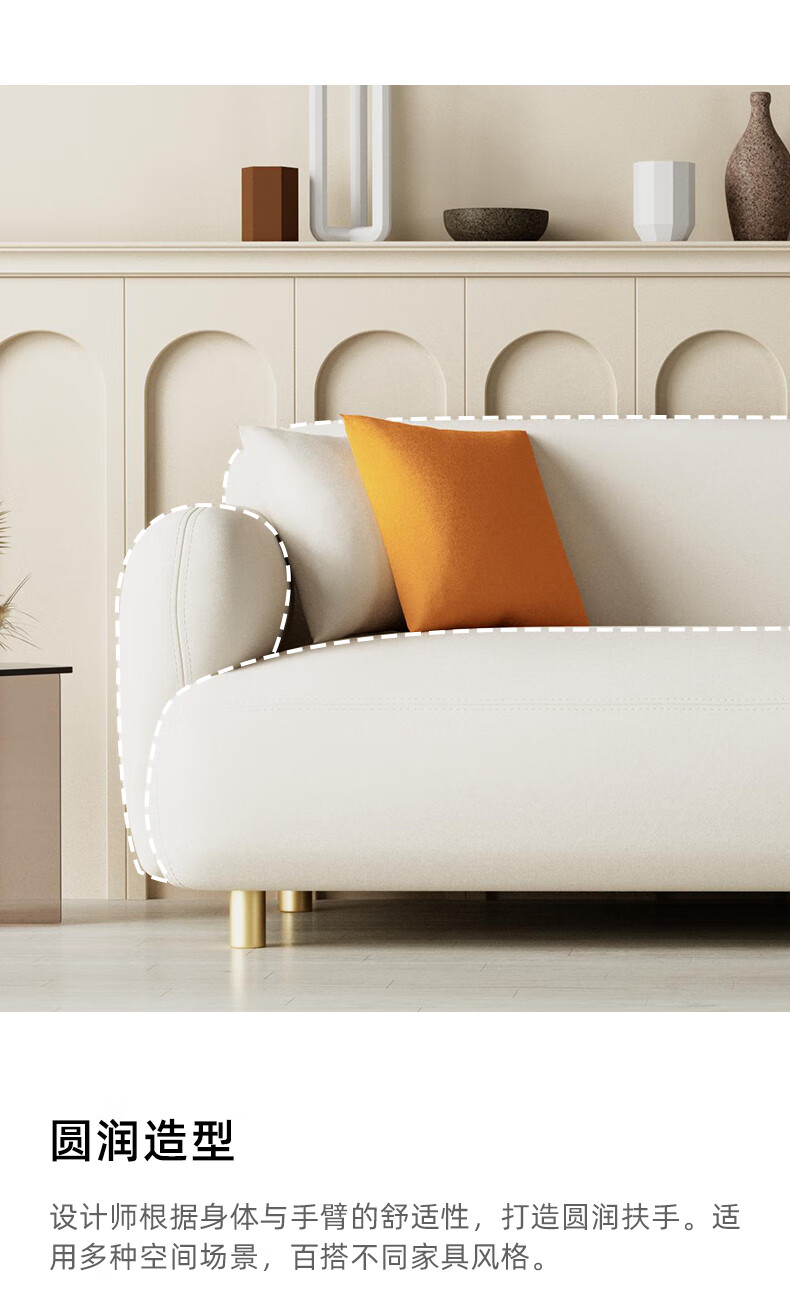 南啵丸北欧简约防水沙发三人现代轻奢客厅小户型易打理橘红色单人其他