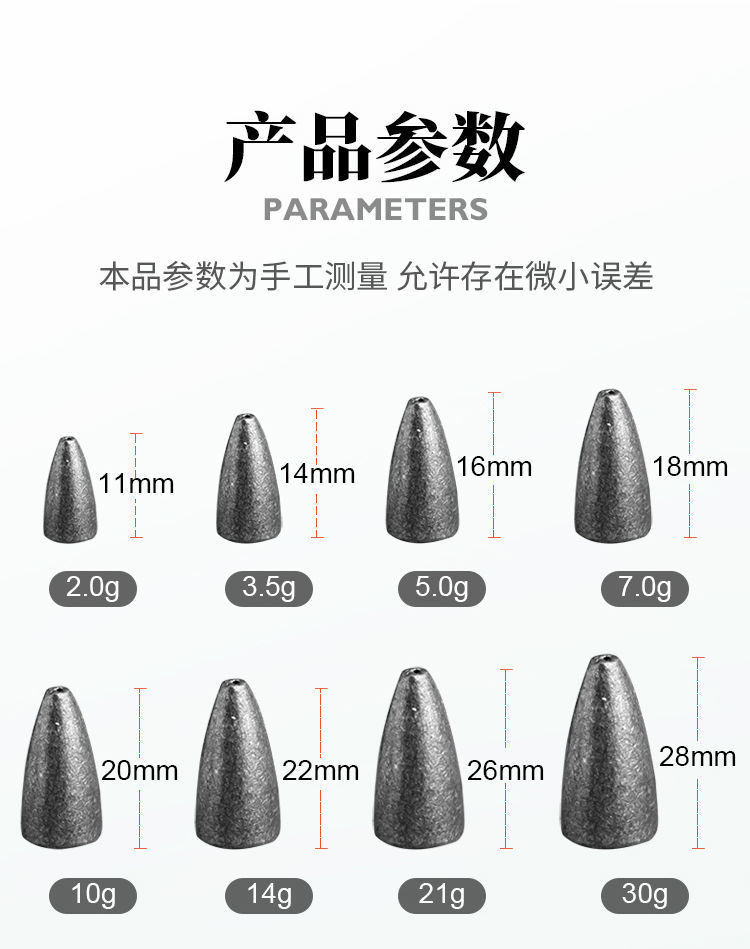 路亞鉛專用倒釣鉛通心鉛德州釣組配重擋珠軟餌漁具配件5克子彈鉛10枚