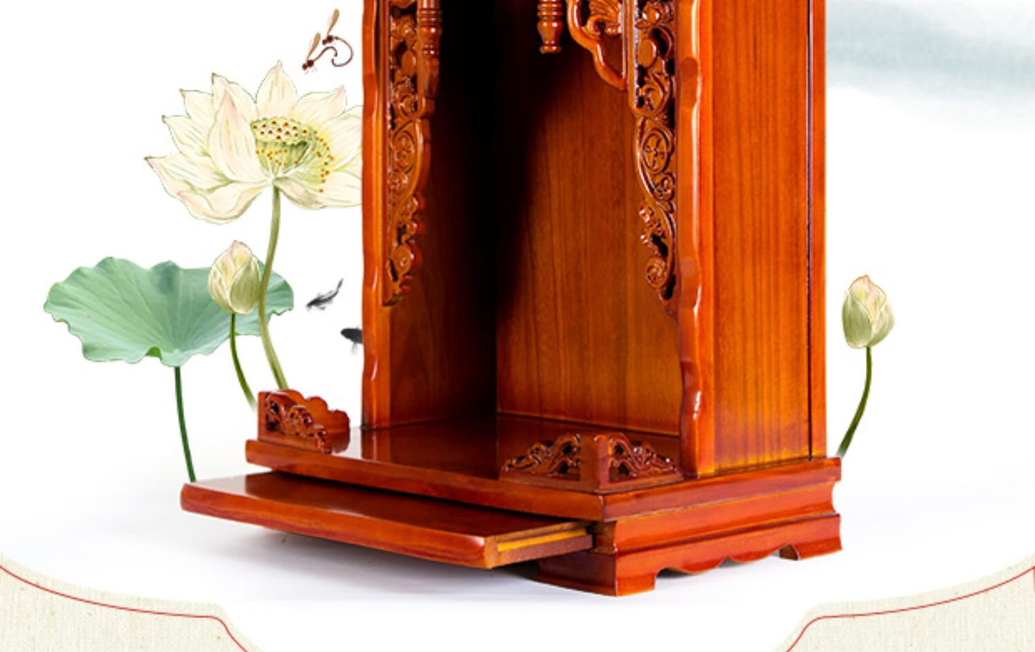 佛龛柜 实木佛龛吊柜关公财神爷观音佛柜供桌神龛柜供台家用壁挂式