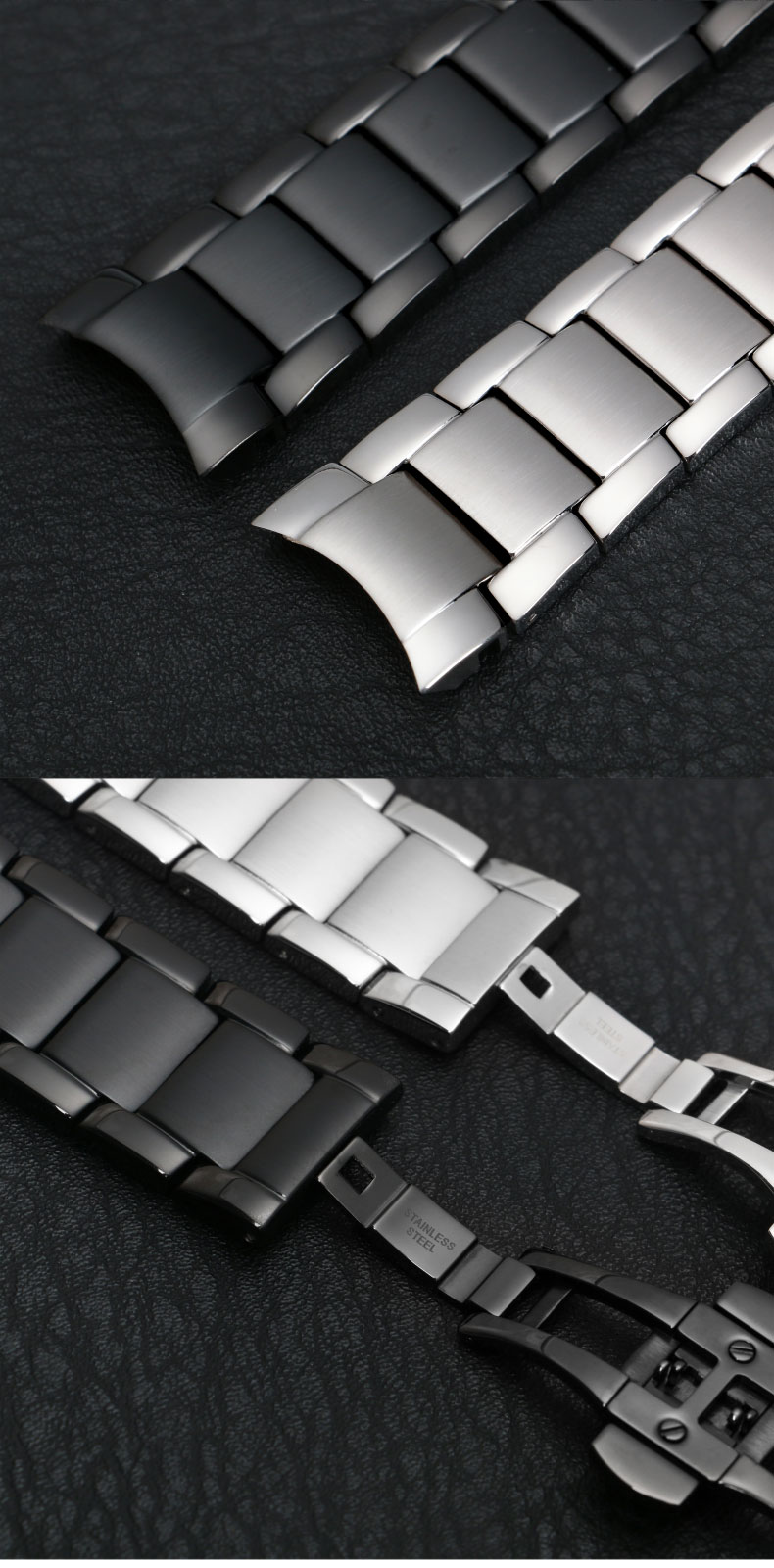 适用于阿玛尼表带 原装钢带男ar2448/2477/4663/2434蝴蝶扣实心弧口