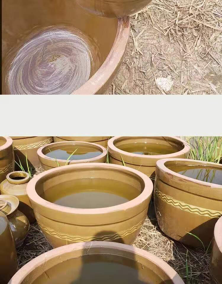 鹿凌青 土陶睡莲花盆缸老式粗陶家用水缸庭院造景养鱼荷花缸莲花