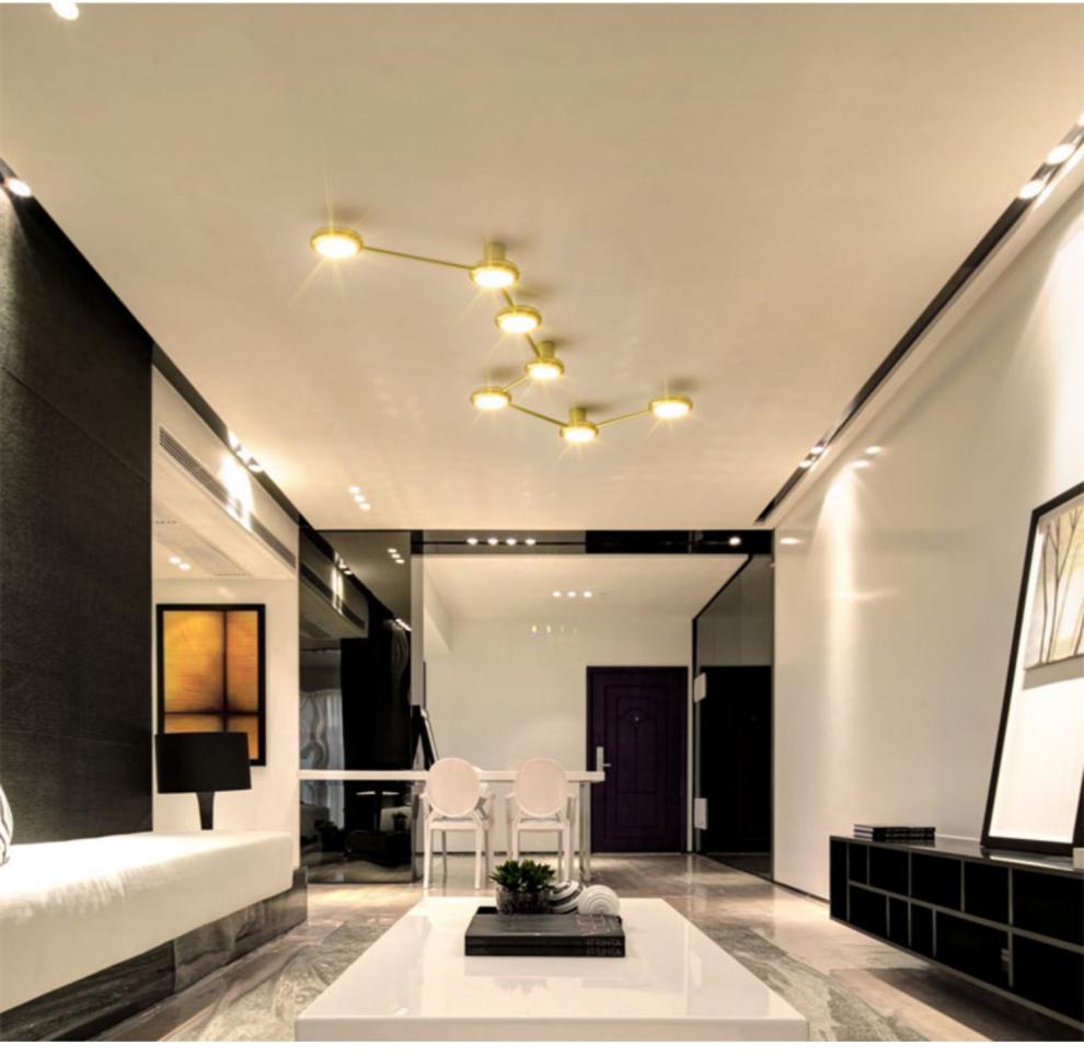 北斗七星创意吸顶灯北欧个性原创壁灯豪华背景墙风水装饰灯具 支持