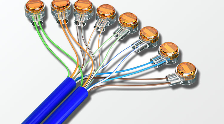 工程级k1k2接线子k3蓝色冷压连接端子网络线电话线断线对接k3接线子50