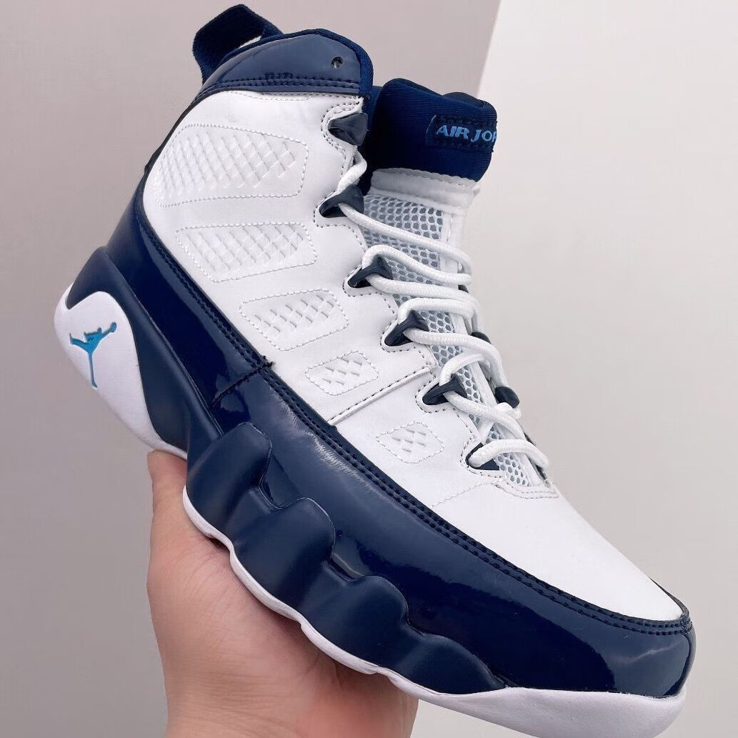 air aj9retro aj9 高帮乔9黑白白蓝耐磨防滑舒适缓震运动篮球鞋男