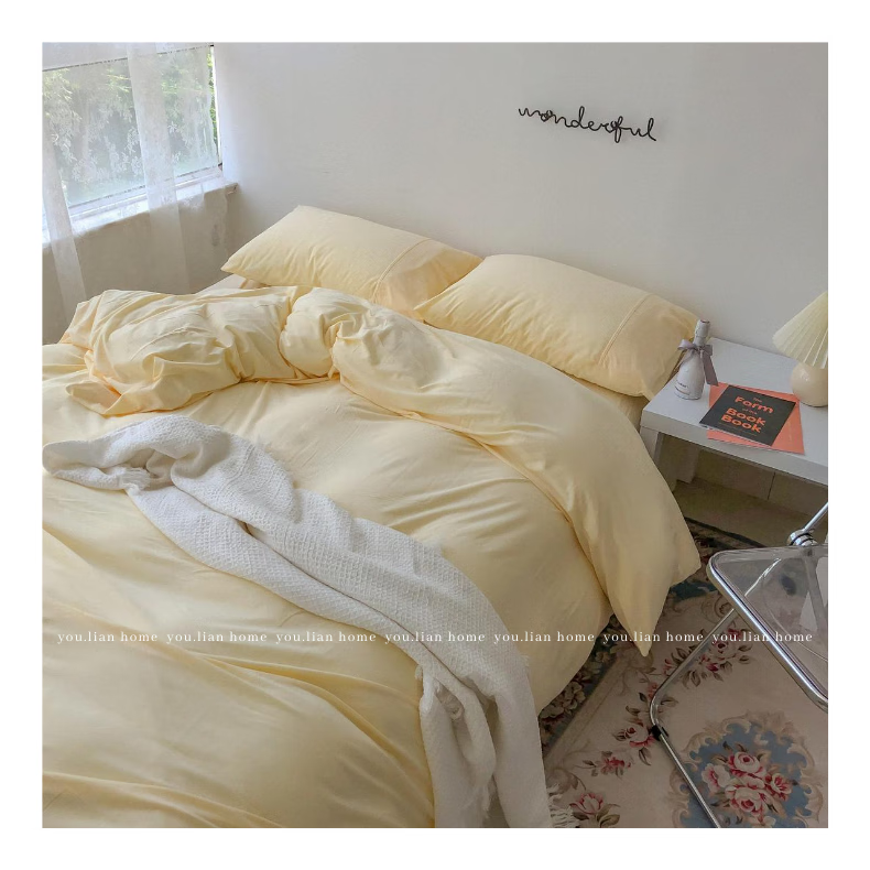 5/1.8米床上 纯色-淡黄色 0.9/1.
