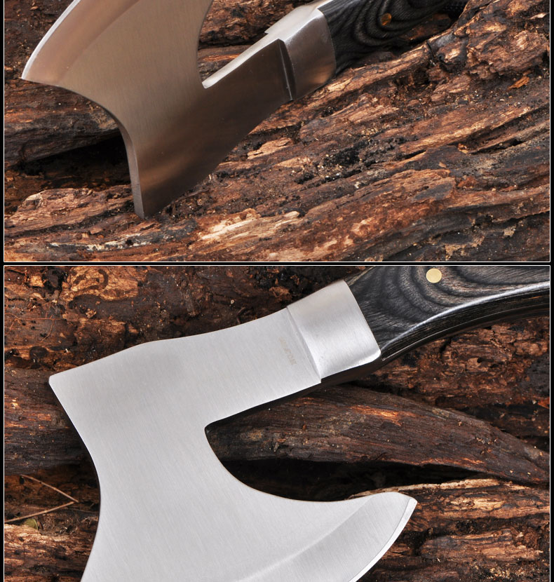 lomazoo 手斧厨房骨剁肉不锈钢板斧农场户外野营工具锋利的一体斧子高