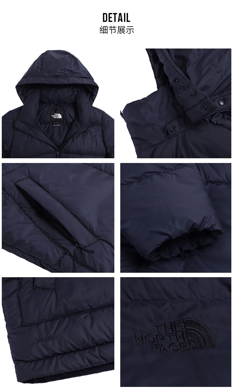 face北面21秋冬羽绒服外套男防风保暖透气舒适上衣(高)5azr rg1/藏青