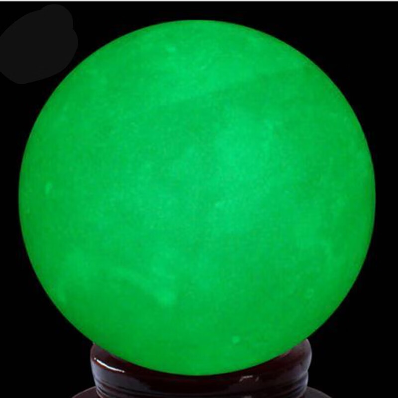 夜明珠 天然冰洲石夜明珠萤石原石夜光石球摆件sn3599 直径10cm绿光
