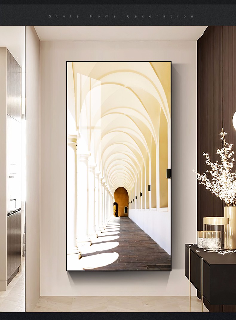 薇典玄关画现代简约装饰画客厅背景墙挂画走廊过道壁画北欧大气轻奢墙