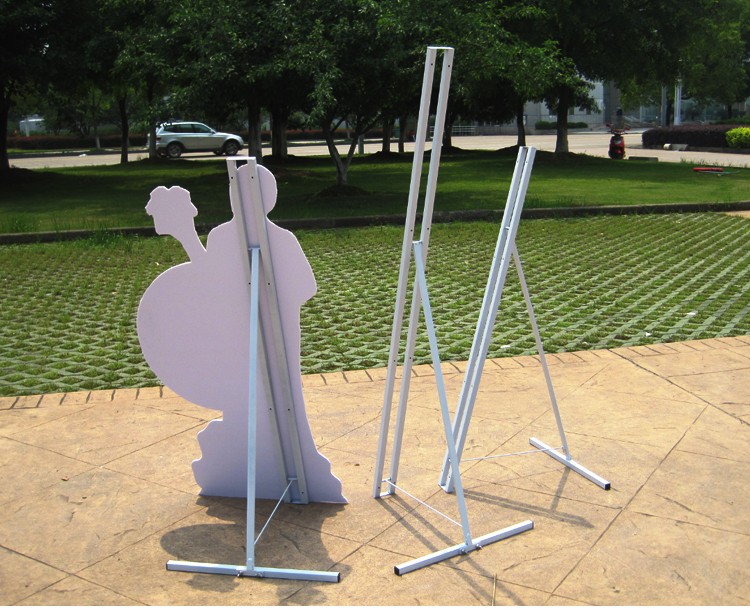 定制适用方管h型人像架立人支架防风型加厚kt板支架人形立牌广告牌展