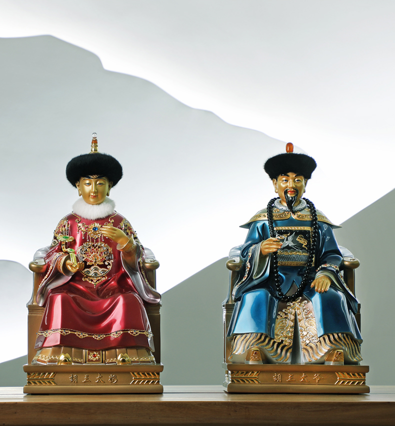 圣丰造像纯铜胡三太爷太奶神像家用保平安供奉保家仙铜像客厅摆件 19